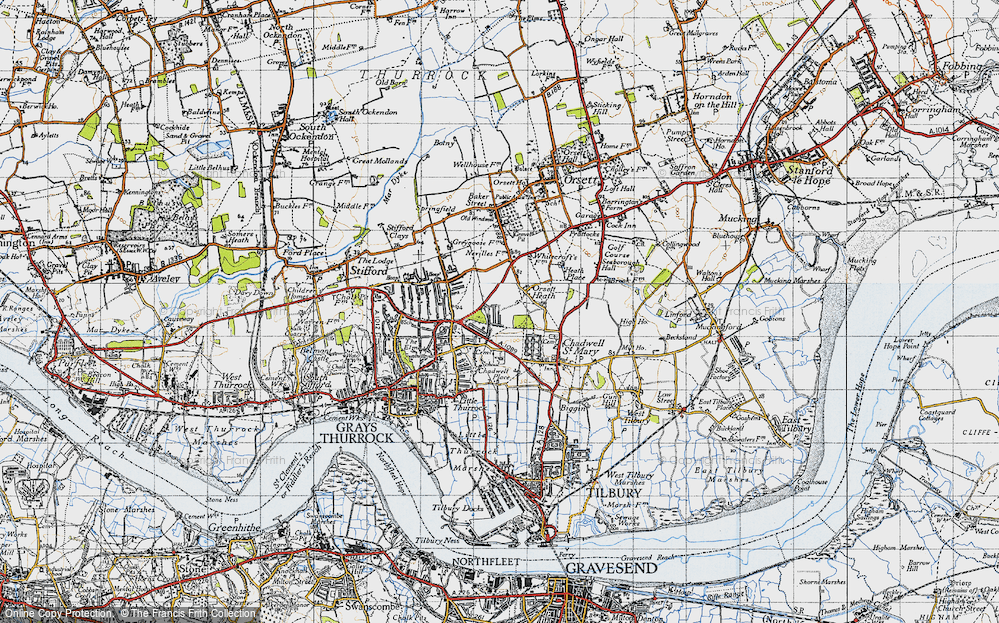 Old Map of Orsett Heath, 1946 in 1946