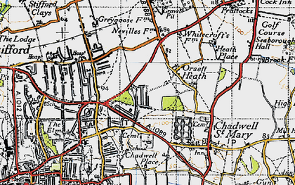 Old map of Orsett Heath in 1946