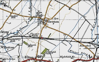 Old map of Orston in 1946