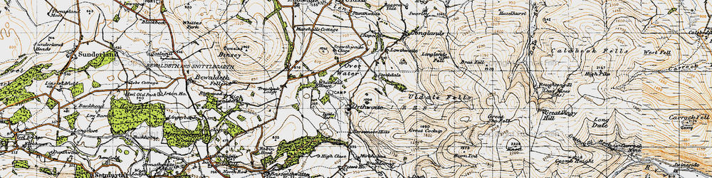 Old map of Orthwaite in 1947