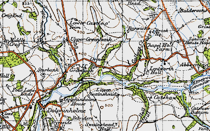 Old map of Borwicks in 1947