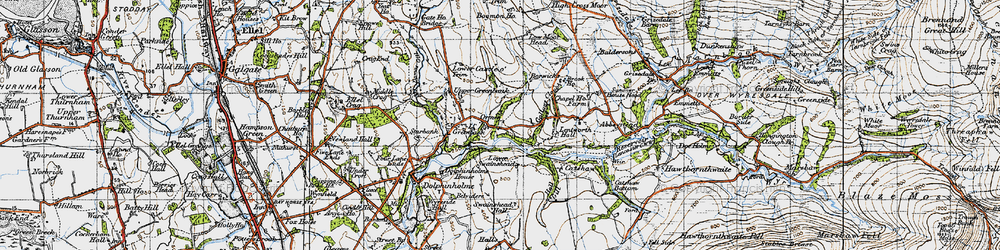 Old map of Borwicks in 1947