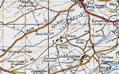 Old map of Orton in 1946