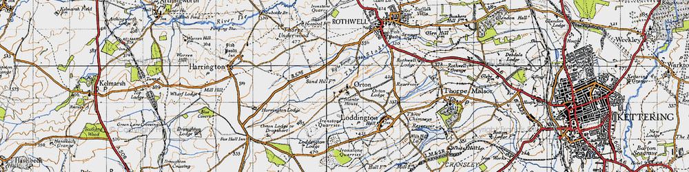 Old map of Orton in 1946