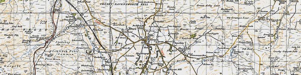 Old map of Orton in 1947