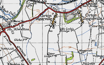 Old map of Orton Goldhay in 1946