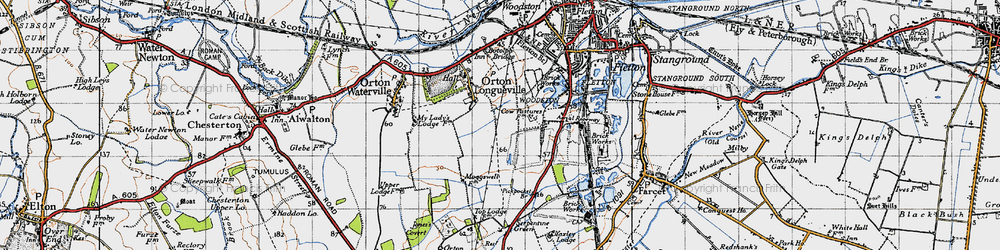 Old map of Orton Malborne in 1946
