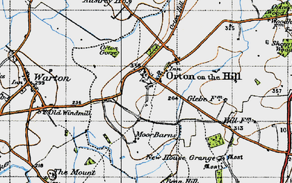 Old map of Orton-on-the-Hill in 1946