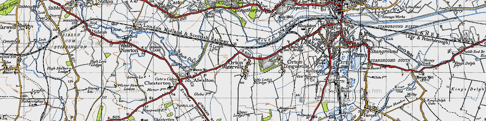 Old map of Orton Waterville in 1946