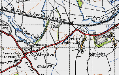 Old map of Orton Wistow in 1946
