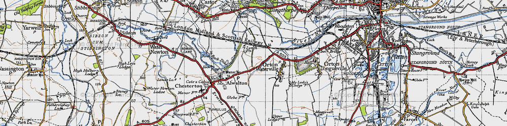 Old map of Orton Wistow in 1946