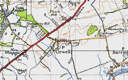 Old map of Orwell in 1946