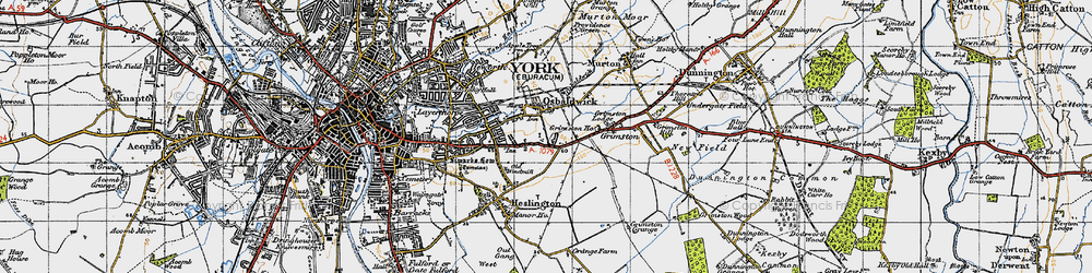 Old map of Osbaldwick in 1947