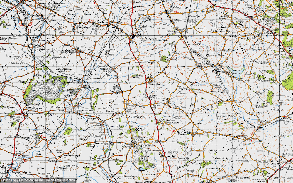 Old Map of Osbaston Hollow, 1946 in 1946