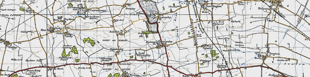 Old map of Osbournby in 1946
