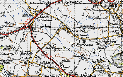Old map of Oscroft in 1947