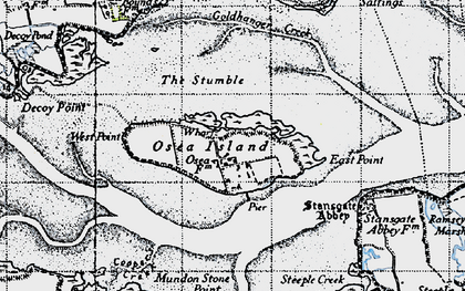 Old map of Osea Island in 1945