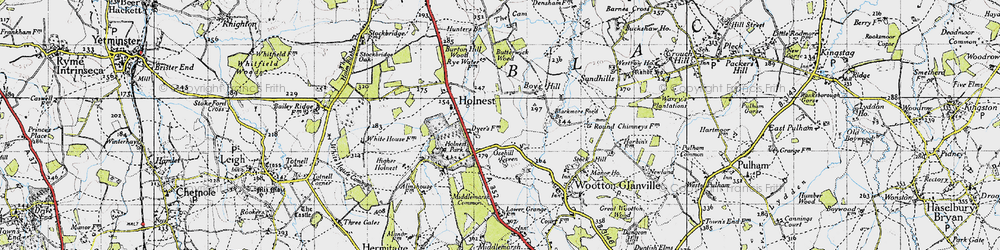 Old map of Osehill Green in 1945