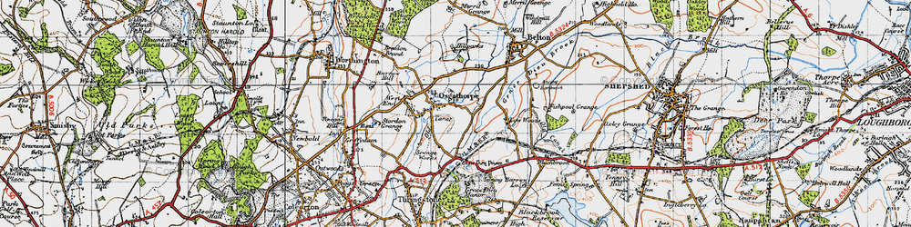 Old map of Osgathorpe in 1946
