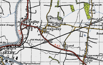 Old map of Osgodby in 1947