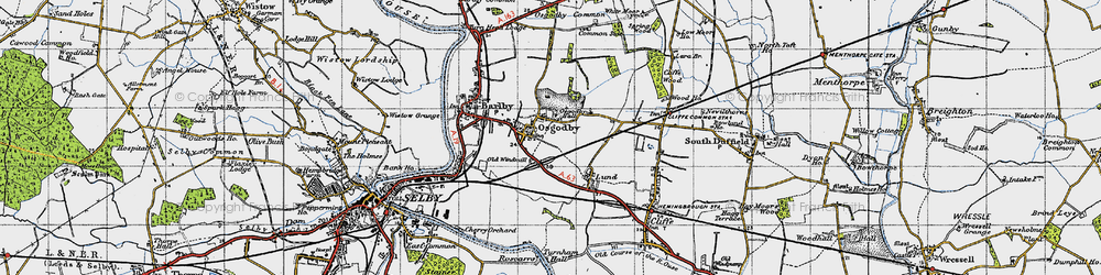 Old map of Osgodby in 1947