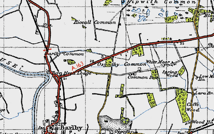 Old map of Riccall Common in 1947