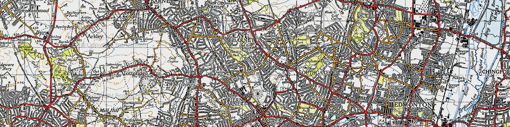 Old map of Osidge in 1946