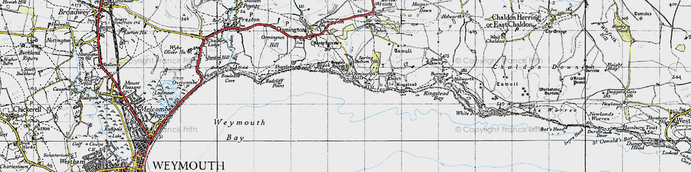 Old map of Osmington Mills in 1946