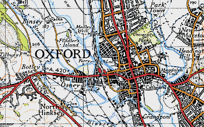 Old map of Osney in 1946