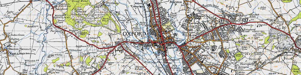 Old map of Osney in 1946