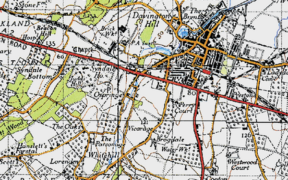 Old map of Ospringe in 1946