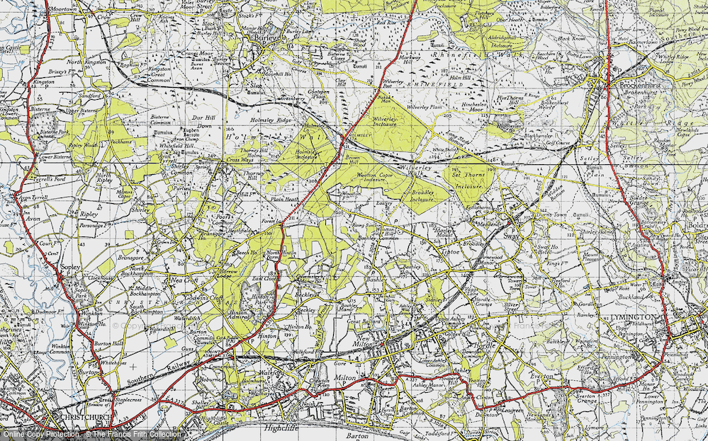 Old Map of Historic Map covering Brownhill Inclosure in 1940
