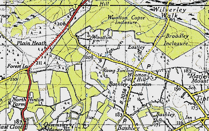 Old map of Ossemsley in 1940