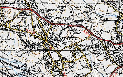 Old map of Ossett in 1947