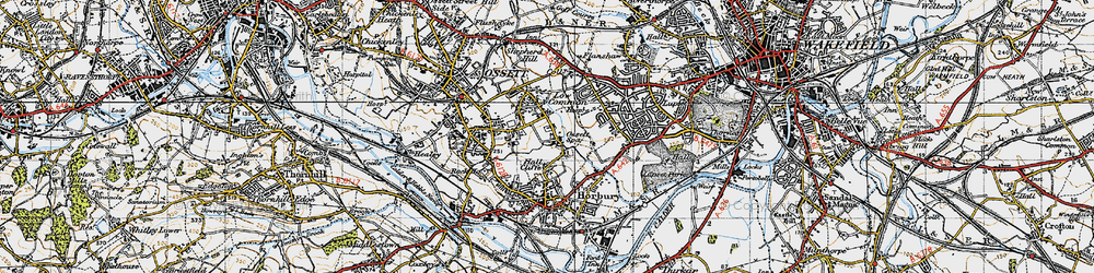 Old map of Ossett Spa in 1947
