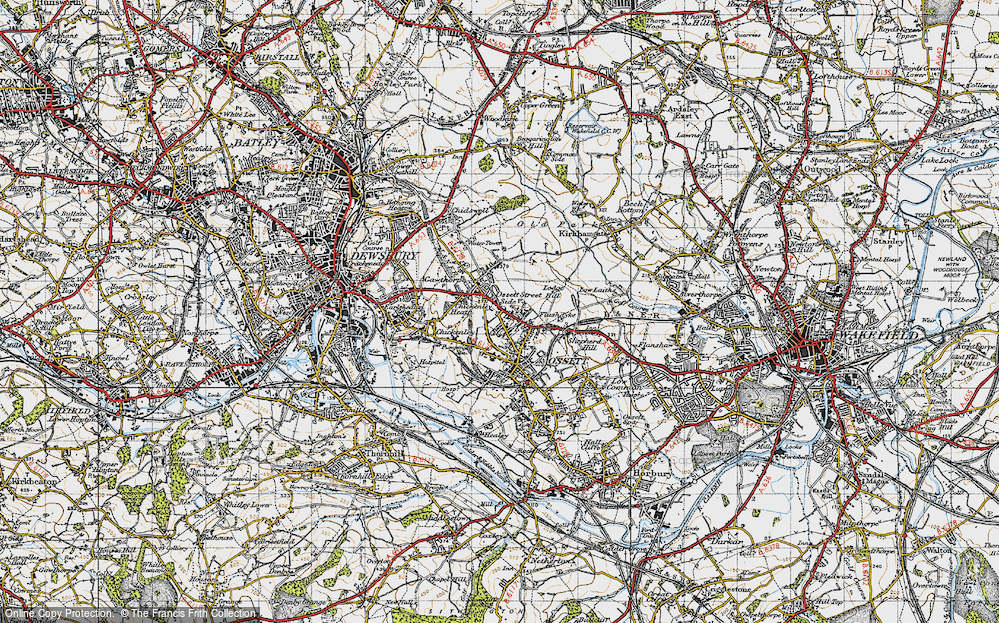 Old Map of Ossett Street Side, 1947 in 1947