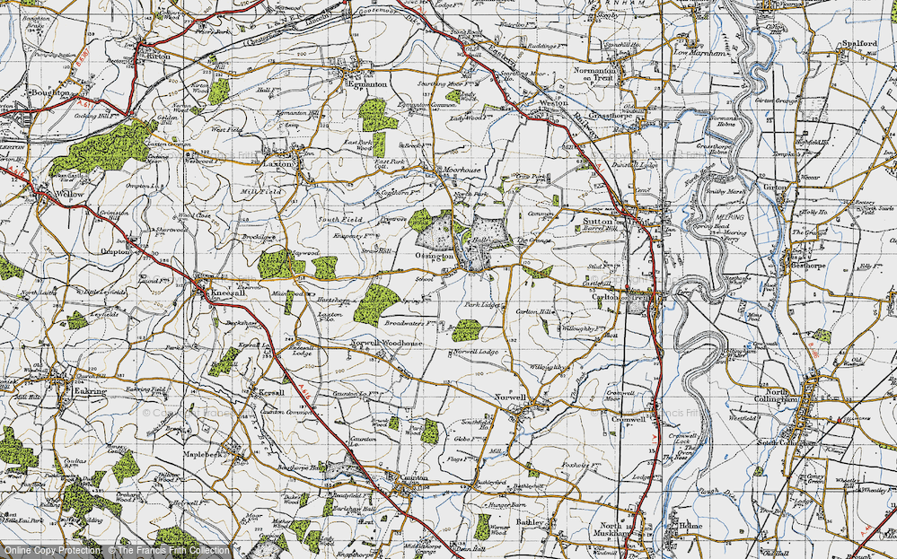Old Map of Historic Map covering Broadwaters Wood in 1947
