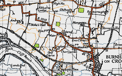 Old map of Ostend in 1945
