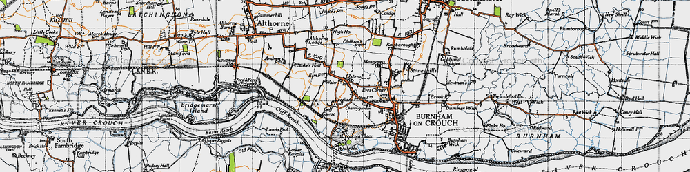 Old map of Ostend in 1945