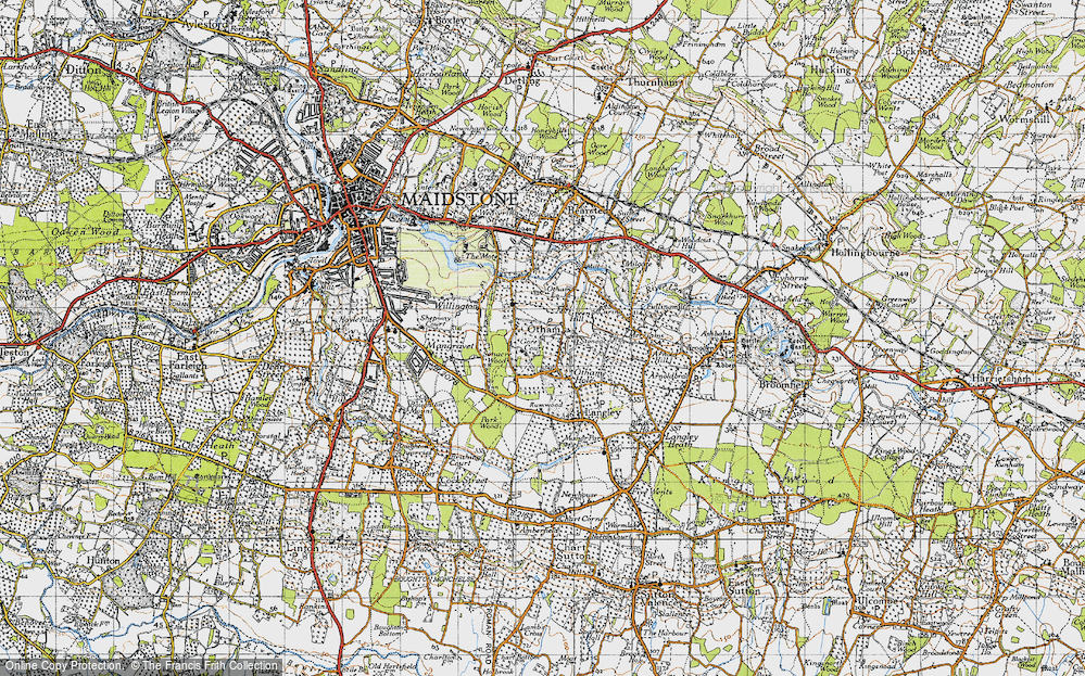 Old Map of Otham, 1940 in 1940