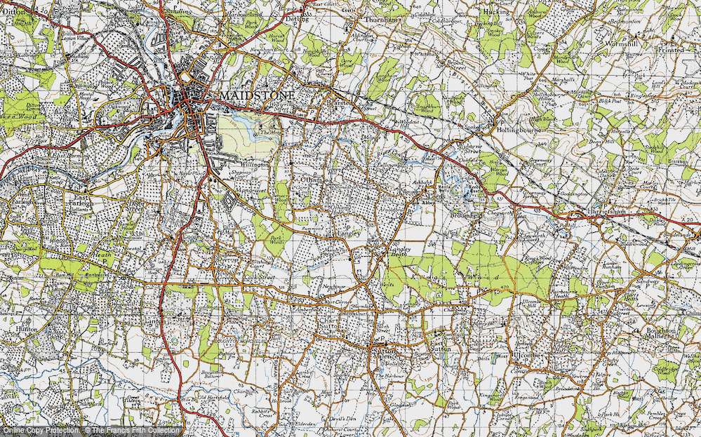 Old Map of Otham Hole, 1940 in 1940