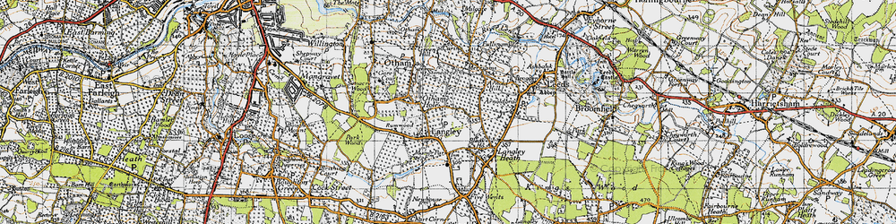 Old map of Otham Hole in 1940