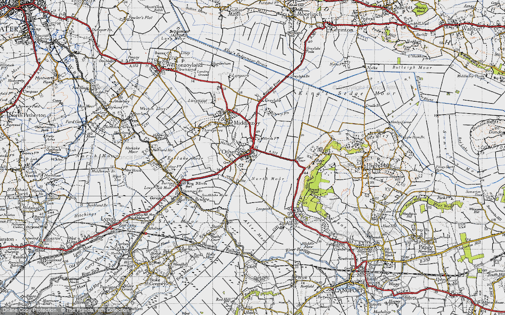 Old Map of Othery, 1945 in 1945