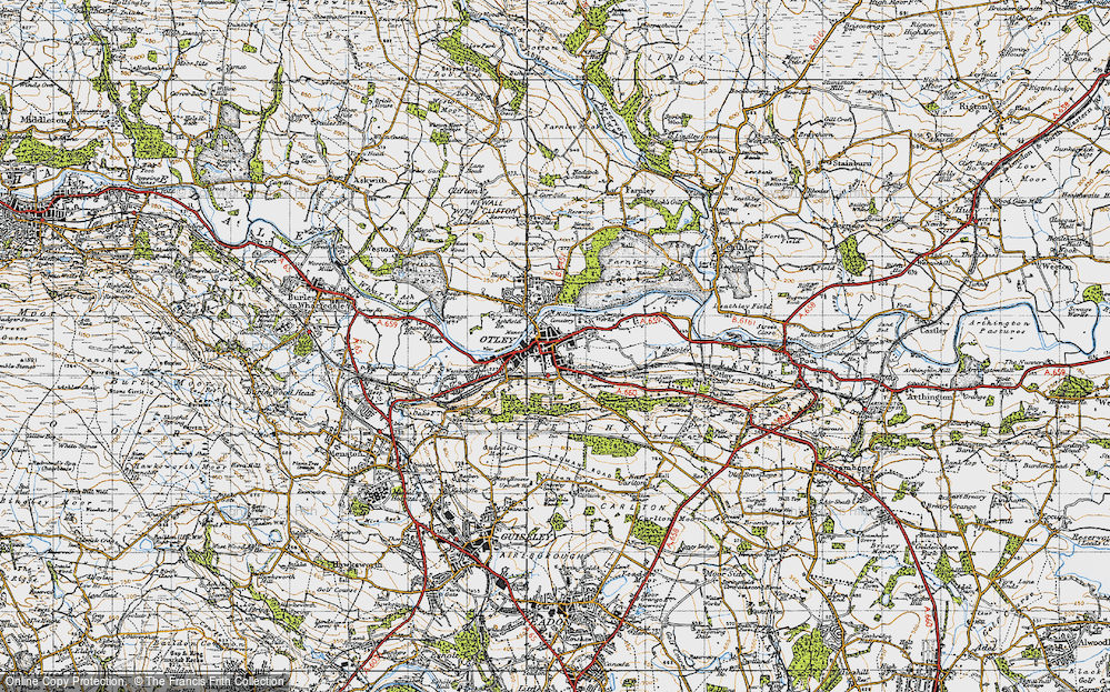 Old Map of Otley, 1947 in 1947