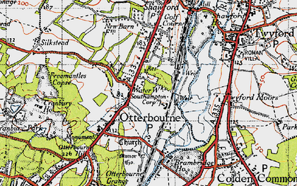 Old map of Otterbourne in 1945
