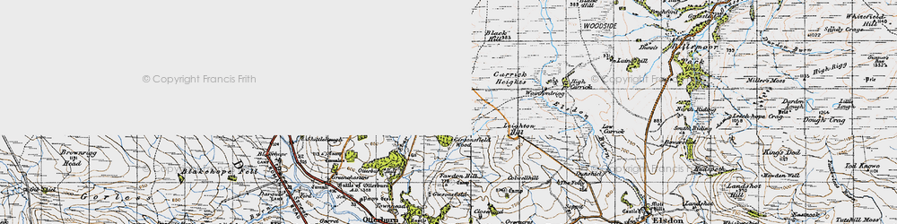 Old map of Black Stitchel in 1947
