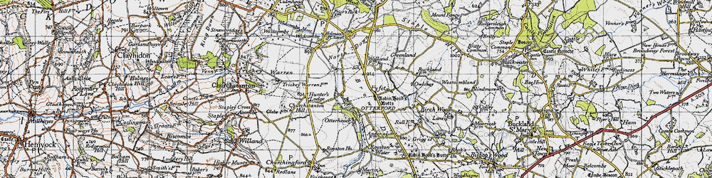 Old map of Brown Down in 1946
