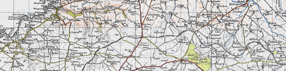 Old map of Tich Barrow in 1946