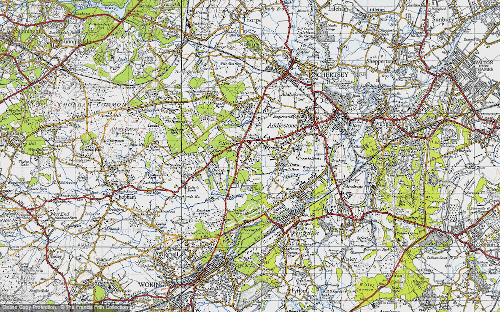 Old Map of Ottershaw, 1940 in 1940
