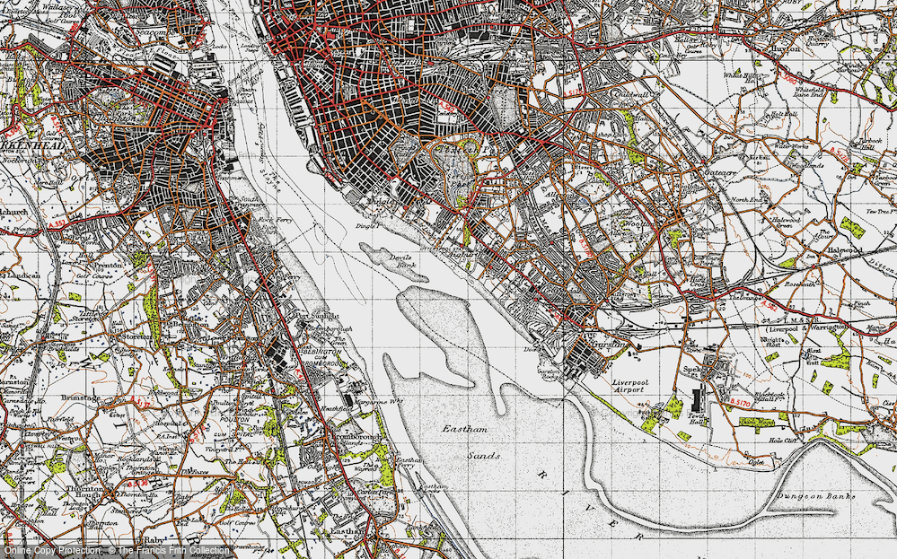 Old Map of Otterspool, 1947 in 1947